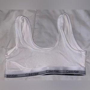 White Calvin Klein sports bra